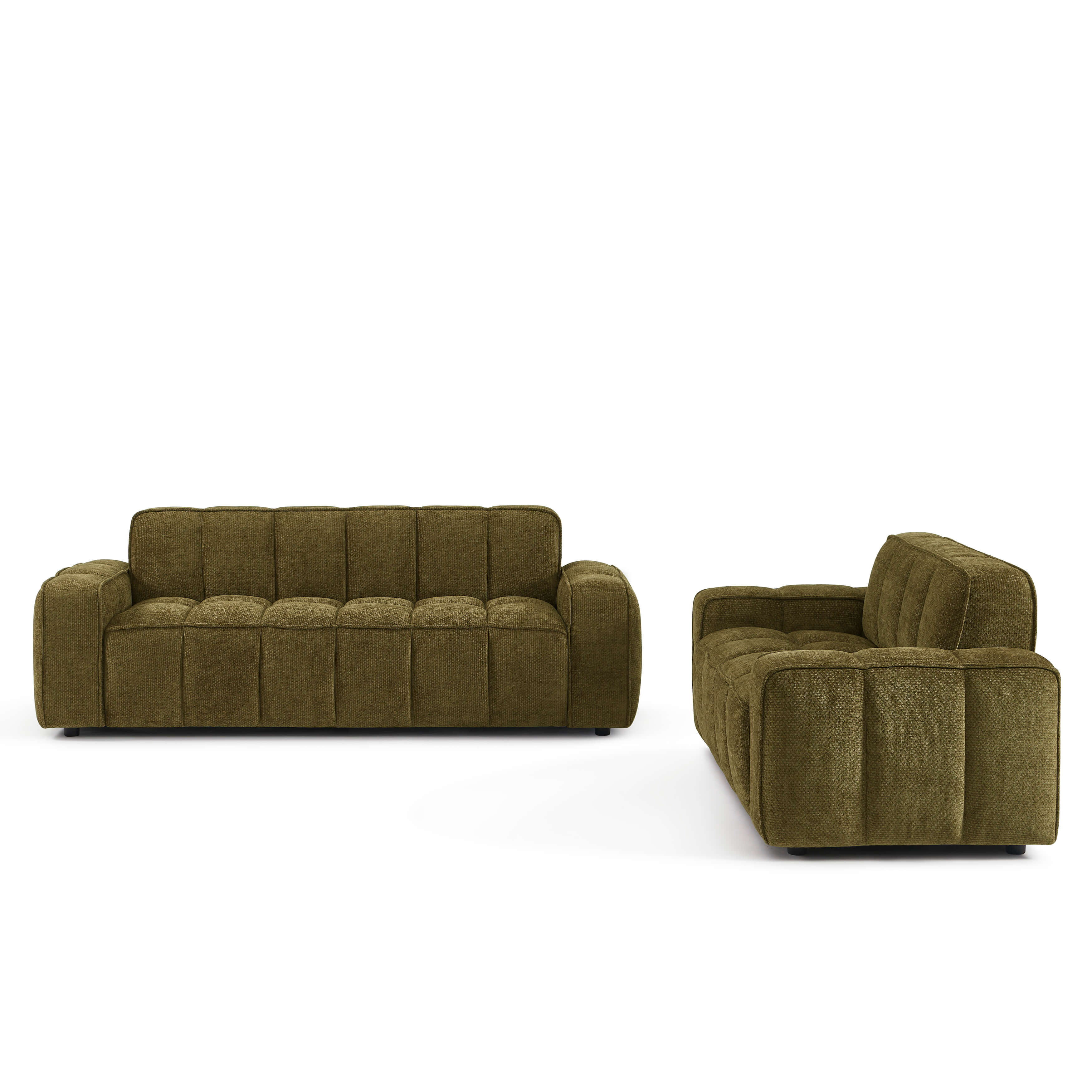 Alistair - Canapé 3 Places - Tissu Chenille - Vert