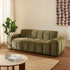 Alistair - Canapé 3 Places - Tissu Chenille - Vert