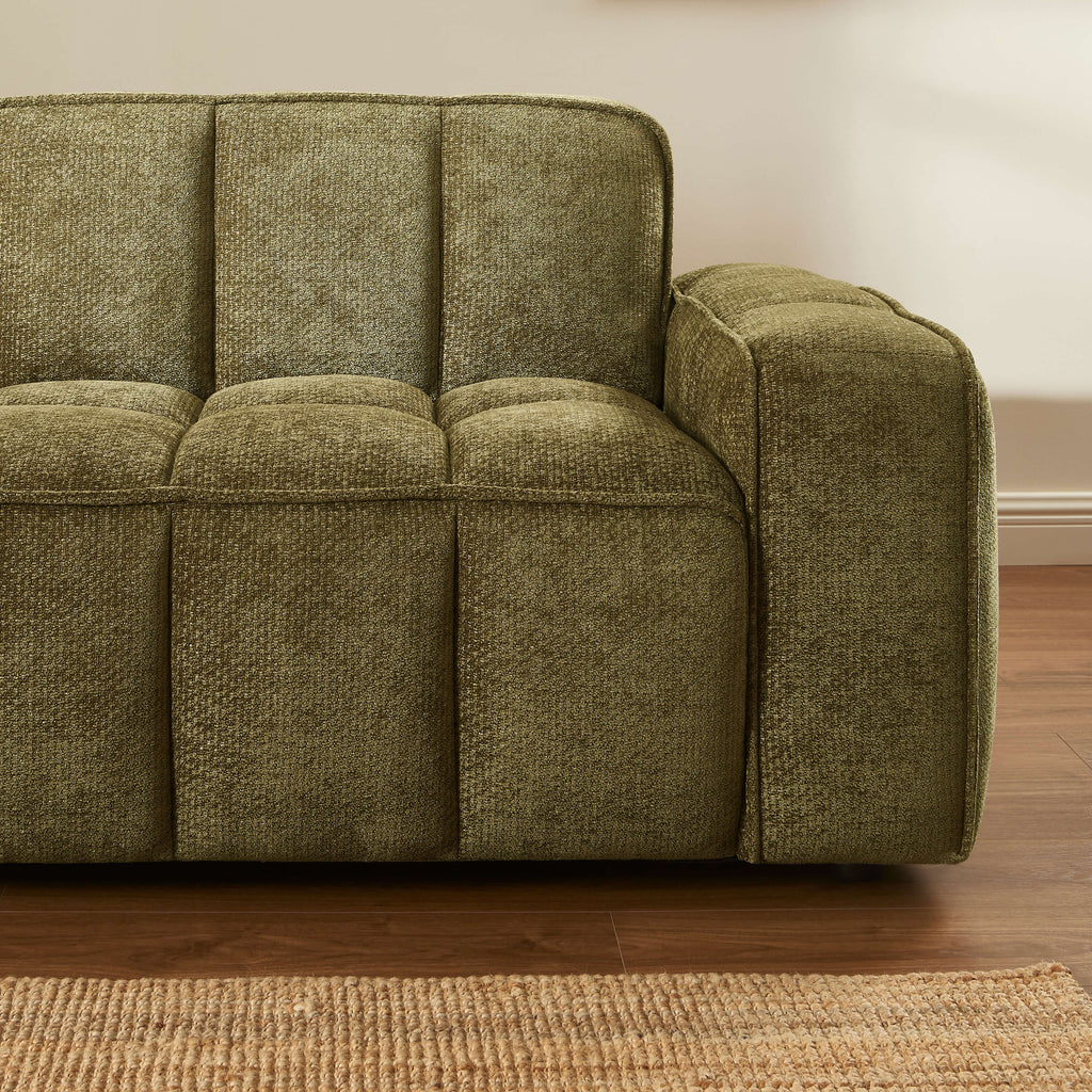 Alistair - Canapé 3 Places - Tissu Chenille - Vert