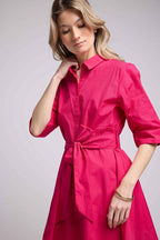 Robe Courte Manches Mi Longues - Rose