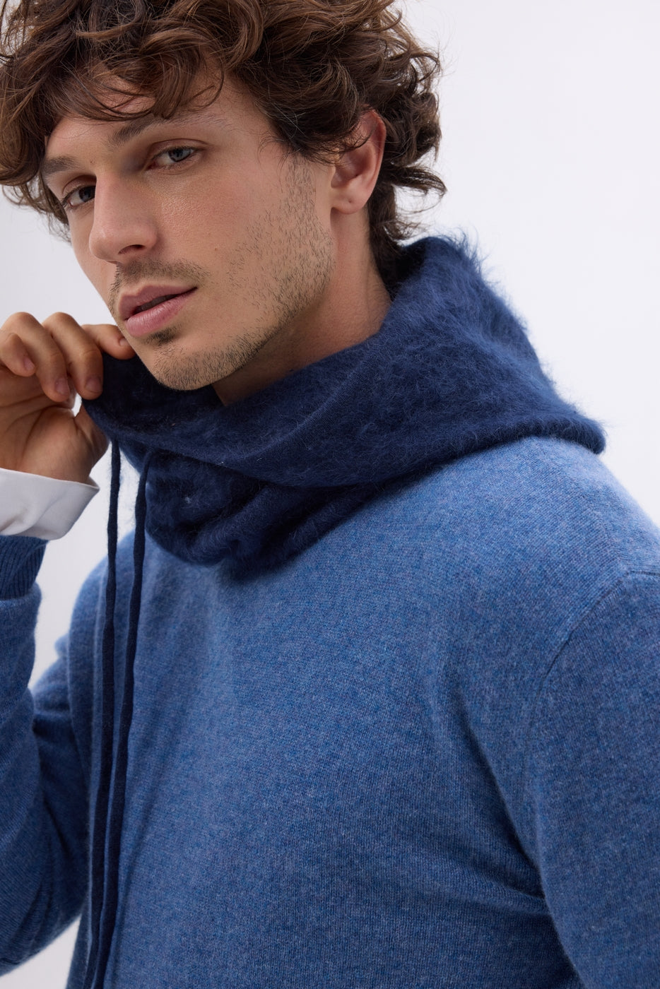 Cagoule – Cachemire Brossé Alta - Bleu Marine - Mixte - 100% Cachemire Brosse