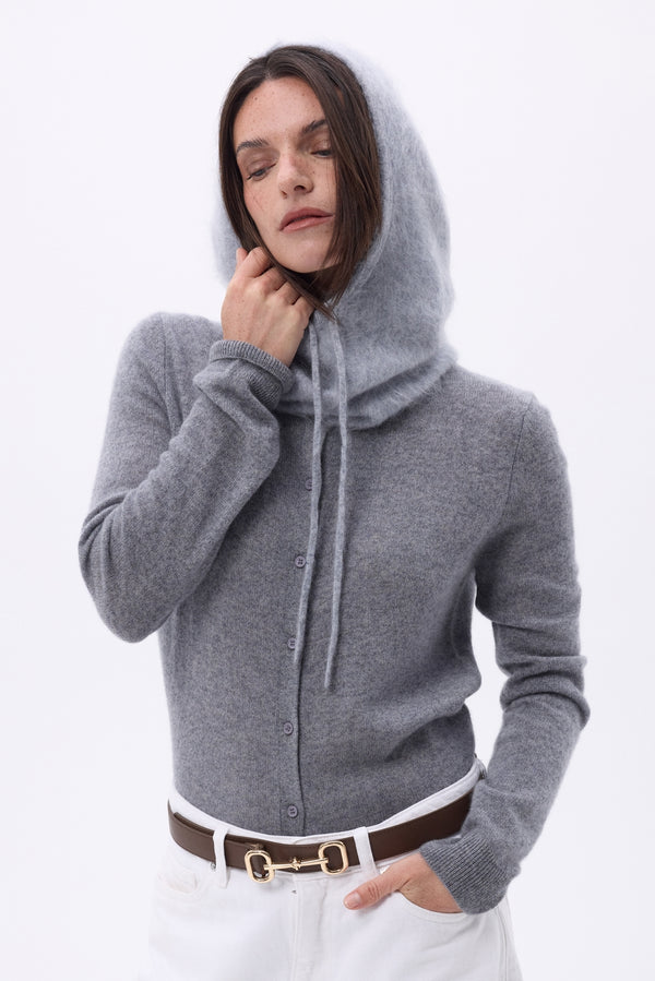 Pasamontañas – Cachemira Cepillada Alta - Gris Claro - Unisex - 100% Cachemira Cepillada