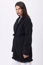 Alya Belted Oversized Cardigan - Black - Women