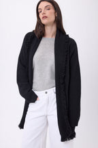 Alya Belted Oversized Cardigan - Black - Women