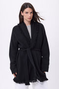 Alya Belted Oversized Cardigan - Black - Women