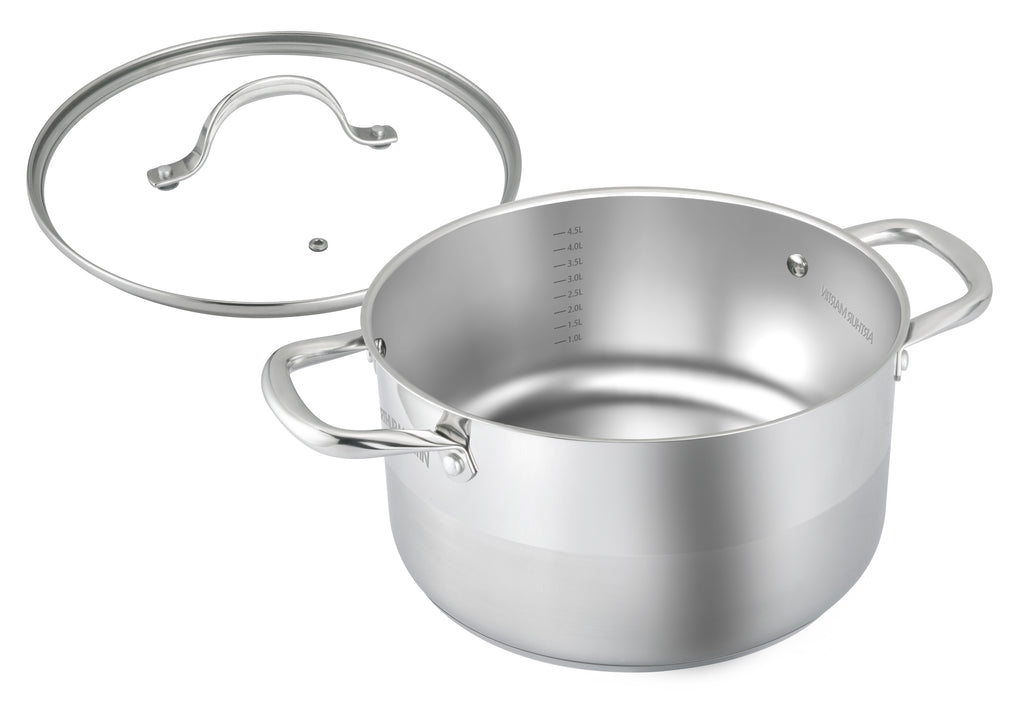 Olla 32cm - Tapa de Vidrio - Acero Inoxidable - Inox