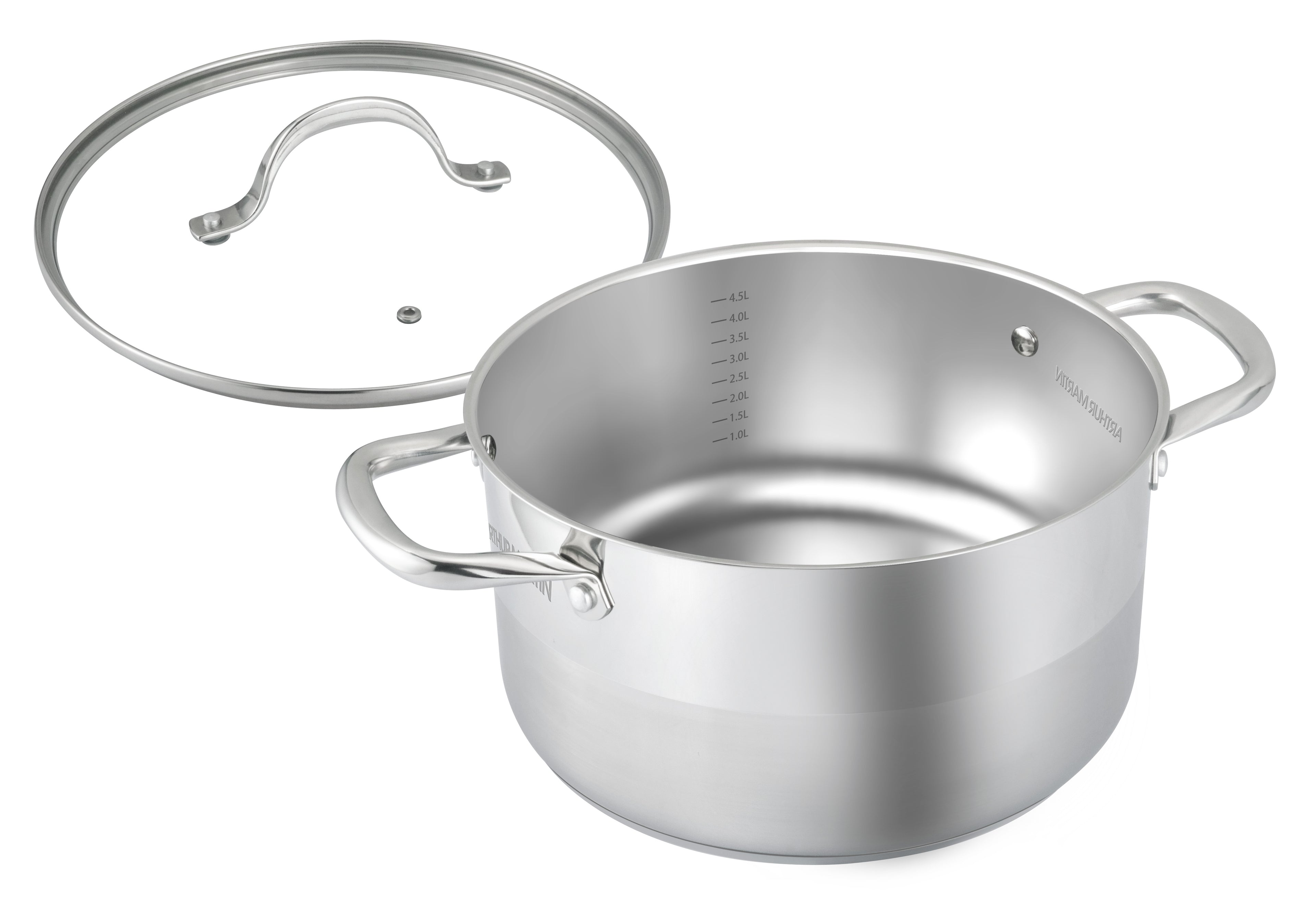 Olla 32cm - Tapa de Vidrio - Acero Inoxidable - Inox