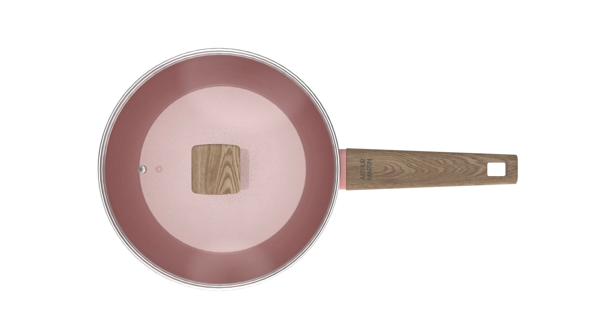 Sartén Con Tapa + Cesta 28cm - Aluminio Forjado - Revestimiento Cerámico - Rosa