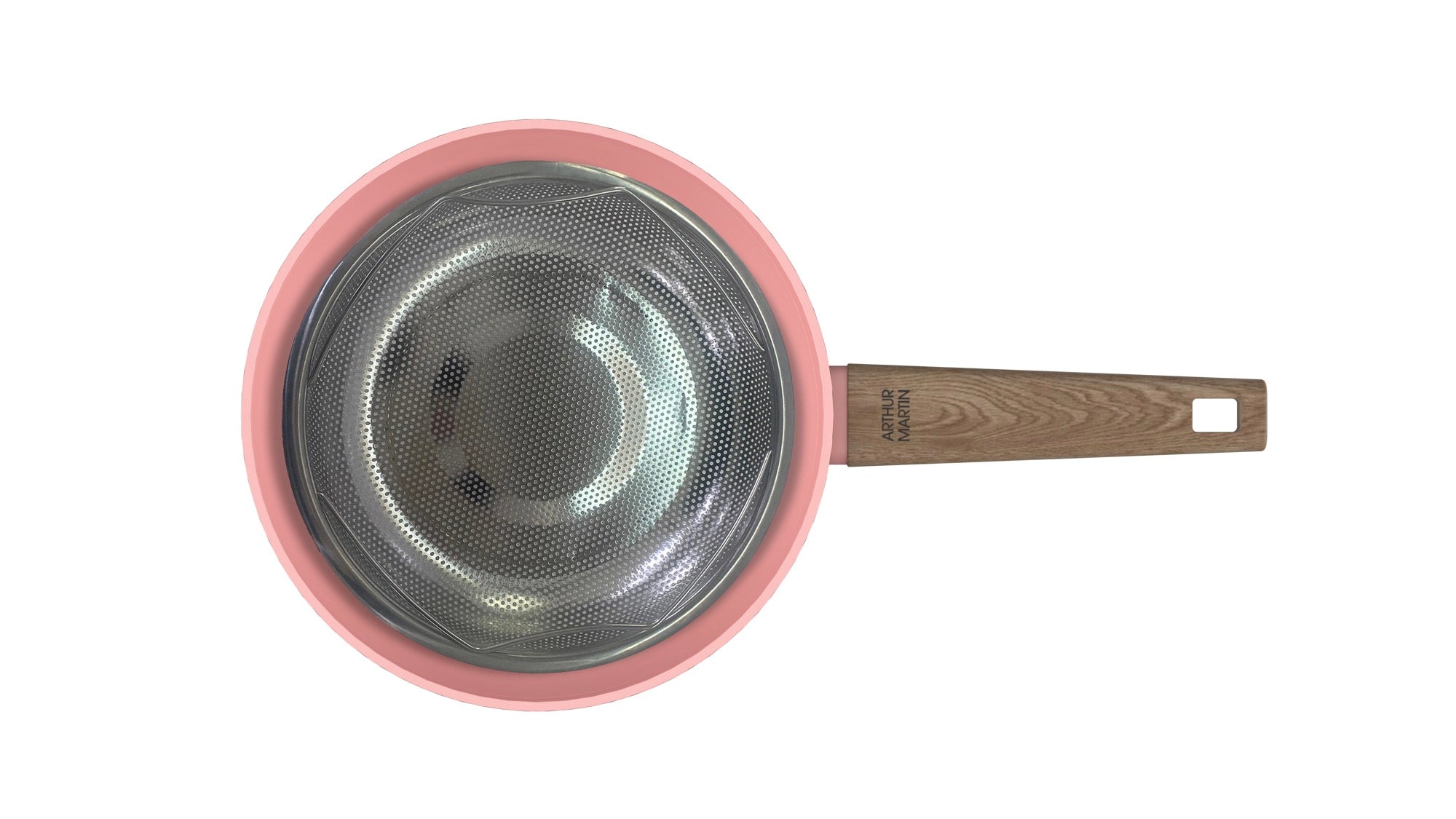 Sartén Con Tapa + Cesta 28cm - Aluminio Forjado - Revestimiento Cerámico - Rosa