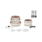Batterie De Cuisine 18 Pièces - Blanc Crème