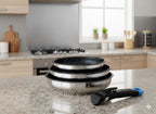 Set of 3 Frying Pans 20/24/26cm - Stainless Steel - Non-Stick - Stainless Steel