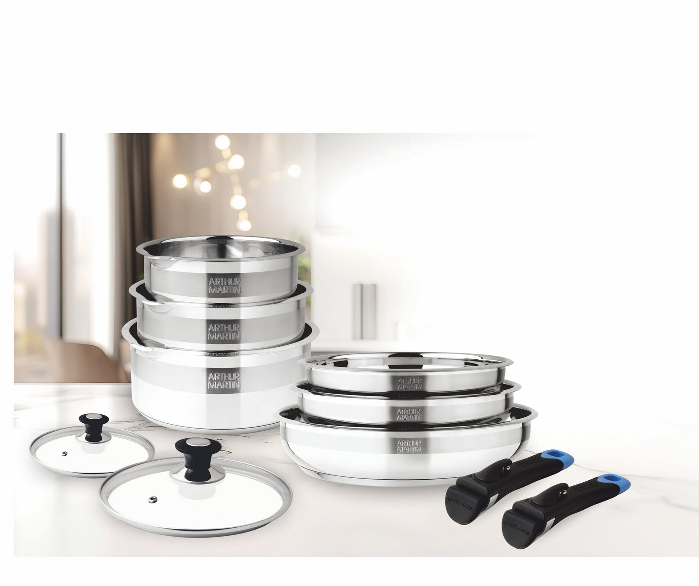 Batterie 10 Pièces - Acier Inoxydable 18/10 - Inox