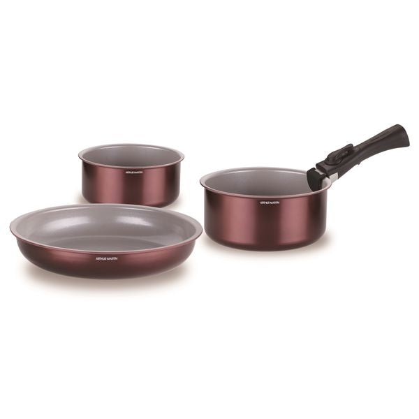 Battery 18 Pieces - Aluminum - Ceramic Coating - Plum