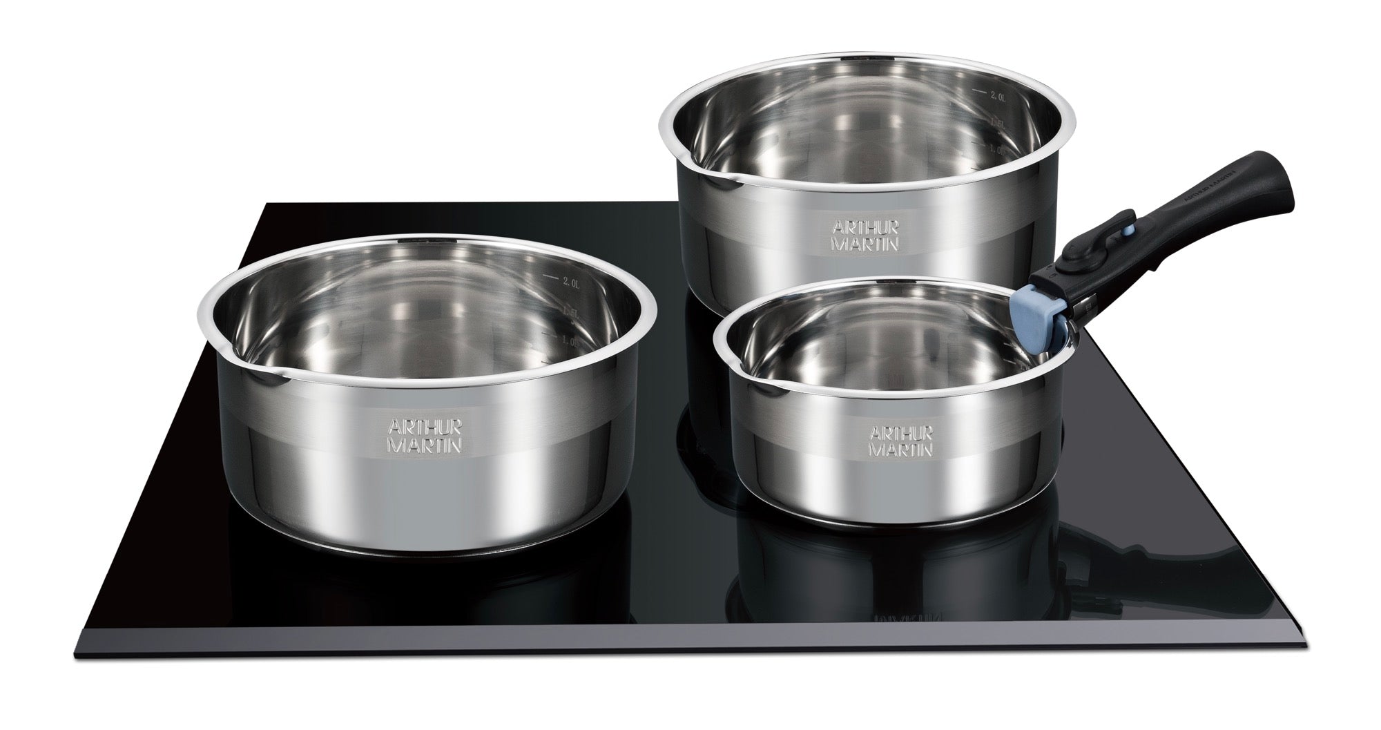 Set 3 Casseroles 16/18/20cm - Acier Inoxydable - Inox