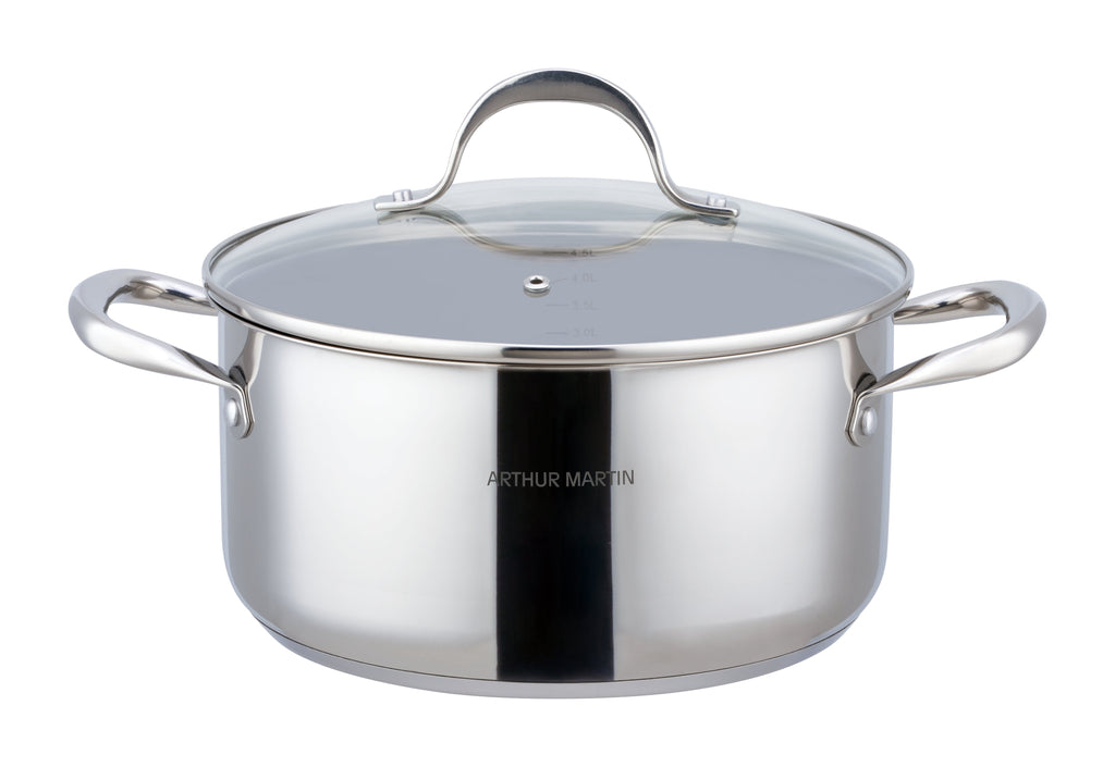 Stockpot 24cm - Glass Lid - Stainless Steel - Inox
