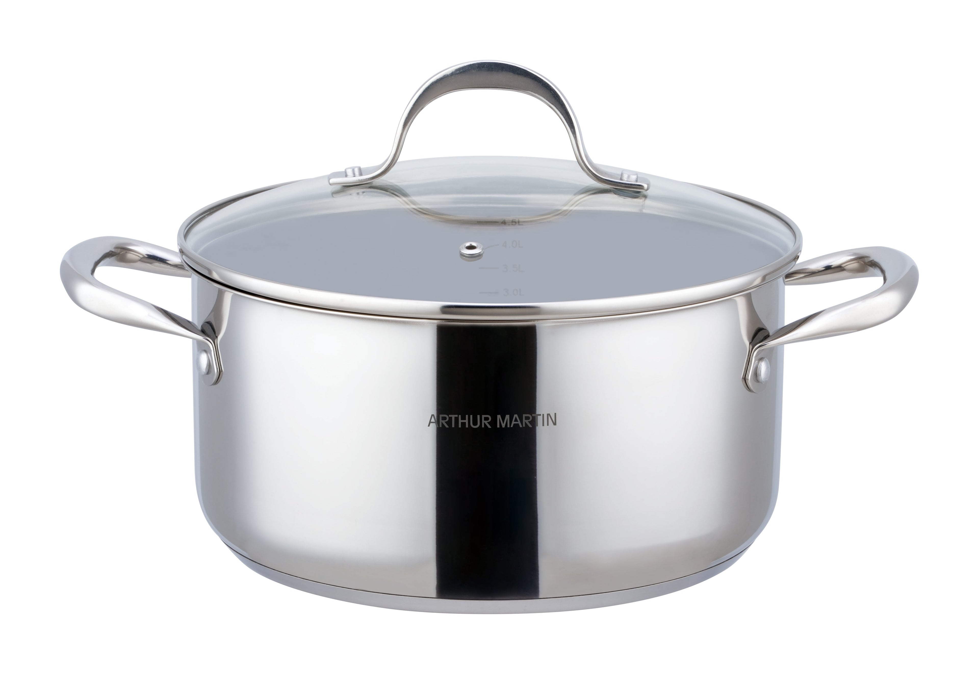 Stockpot 24cm - Glass Lid - Stainless Steel - Inox