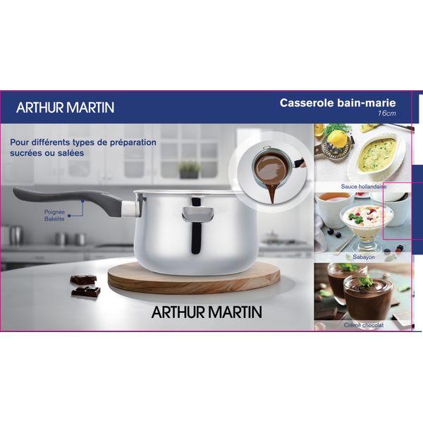 Bain Marie Saucepan 16cm - Stainless Steel