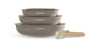 Set 3 Poêles 20/24/28cm - Aluminium - Revêtement Céramique - Taupe