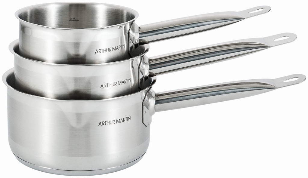 Set 3 Casseroles 14/18/20cm - Acier Inoxydable - Inox