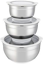 Set 3 Salad Bowls With Lid 16/20/24cm - Stainless Steel
