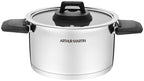 Set 3 Marmites 2/4/6L - Poignées Rabattables - Acier Inoxydable - Inox