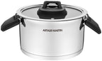 Set 3 Marmites 2/4/6L - Poignées Rabattables - Acier Inoxydable - Inox