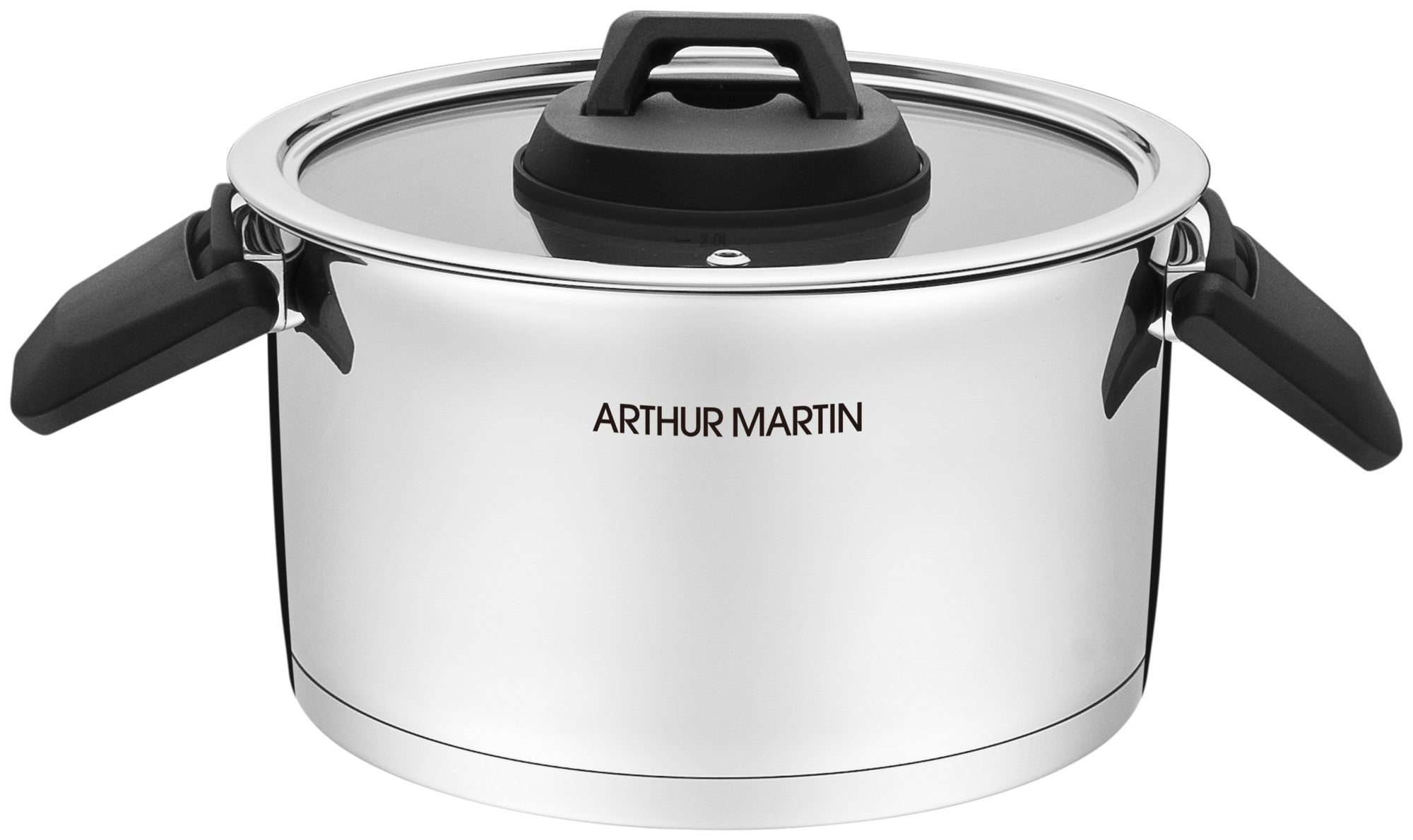 Set 3 Marmites 2/4/6L - Poignées Rabattables - Acier Inoxydable - Inox