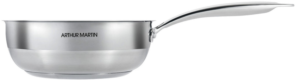 Casserole Conique 24cm - Acier Inoxydable 18/10 - Poignées Rivetées - Inox