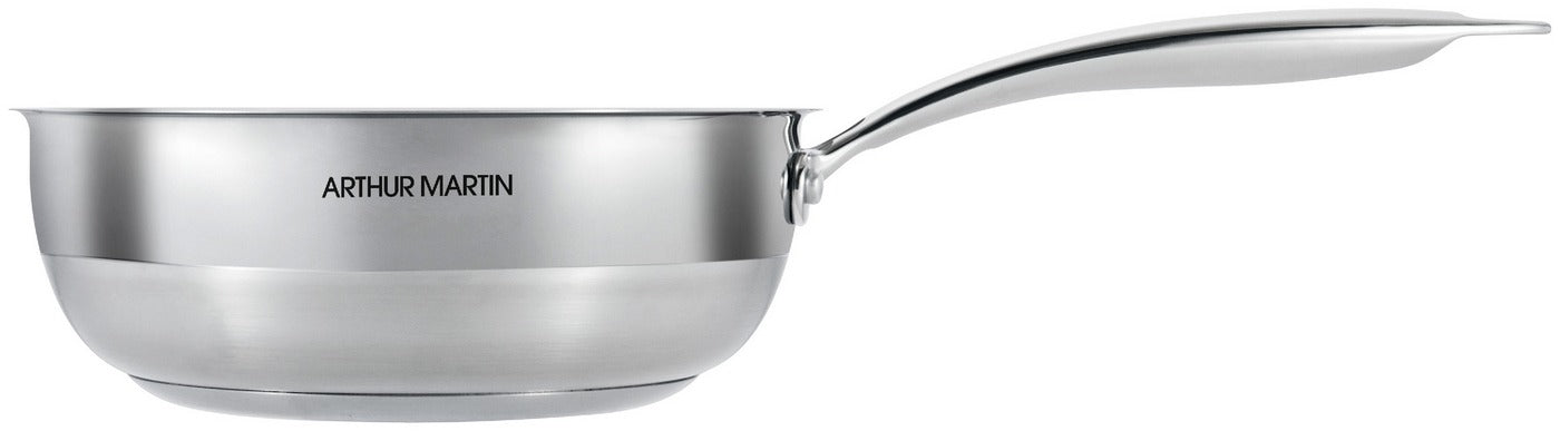 Casserole Conique 24cm - Acier Inoxydable 18/10 - Poignées Rivetées - Inox