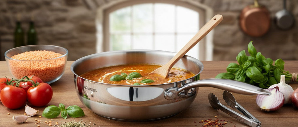 Casserole Conique 24cm - Acier Inoxydable 18/10 - Poignées Rivetées - Inox