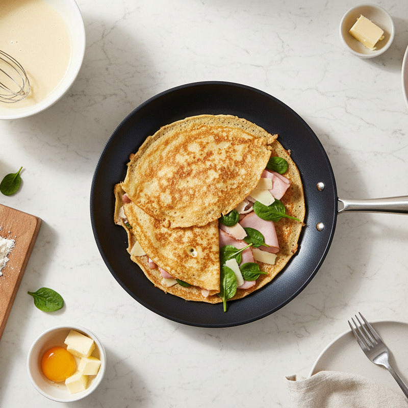 Crepe maker 28cm Ceramic Coating - Stainless Steel - Capsulated Base - Stainless Steel