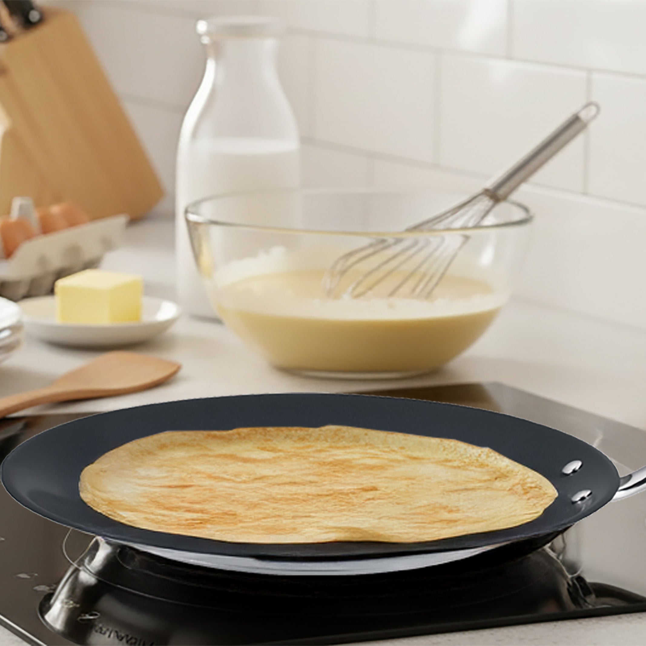 Crepe maker 28cm Ceramic Coating - Stainless Steel - Capsulated Base - Stainless Steel