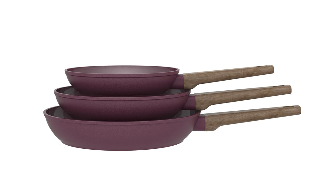 Set Of 3 Frying Pans 20-24-28Cm - Bordeaux