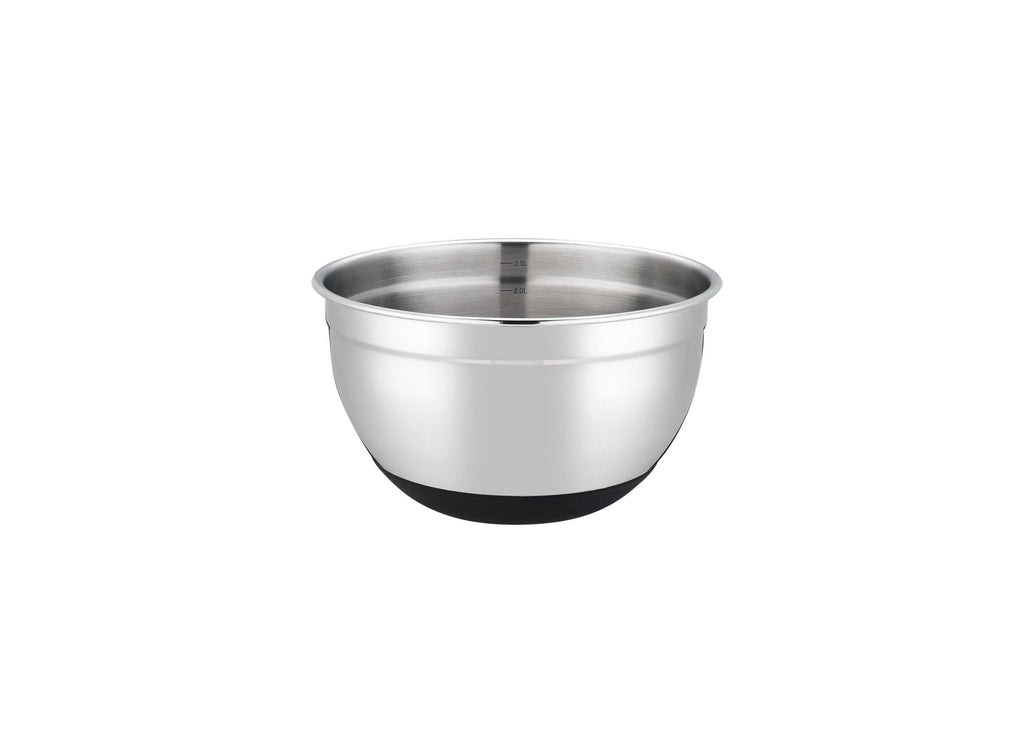 Set Of 3 Salad Bowls With Lid 16-20-24 Cm - Stainless Steel And Black