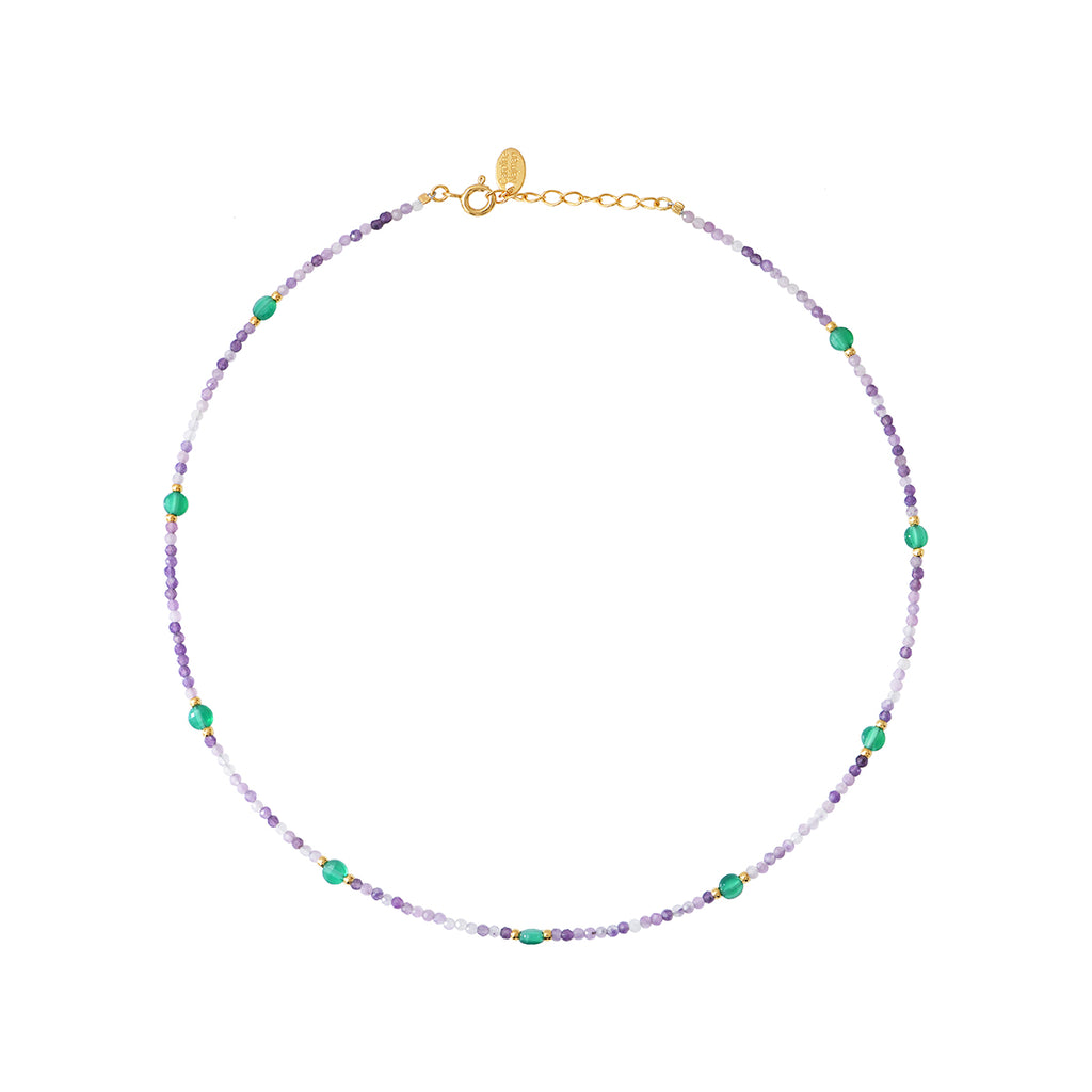 Amante Amethyst/White Mother-of-Pearl Necklace