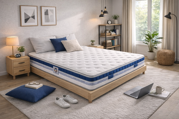 Villandry - Ensemble Matelas + Sommier - Blanc/Gris