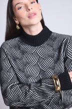 Jersey texturizado Ambra - Negro y blanco - Mujer