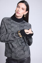 Jersey texturizado Ambra - Negro y blanco - Mujer