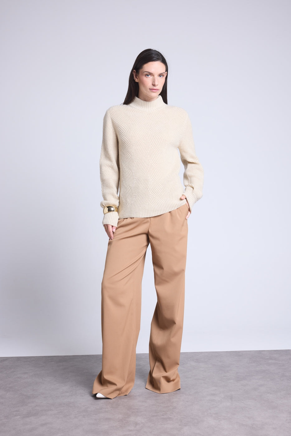 Jersey texturizado Ambra - Beige crema - Mujer