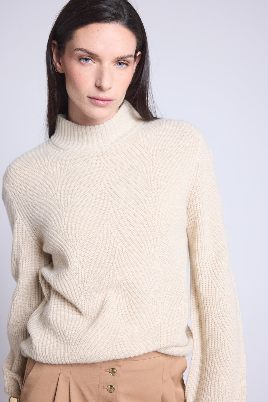 Jersey texturizado Ambra - Beige crema - Mujer