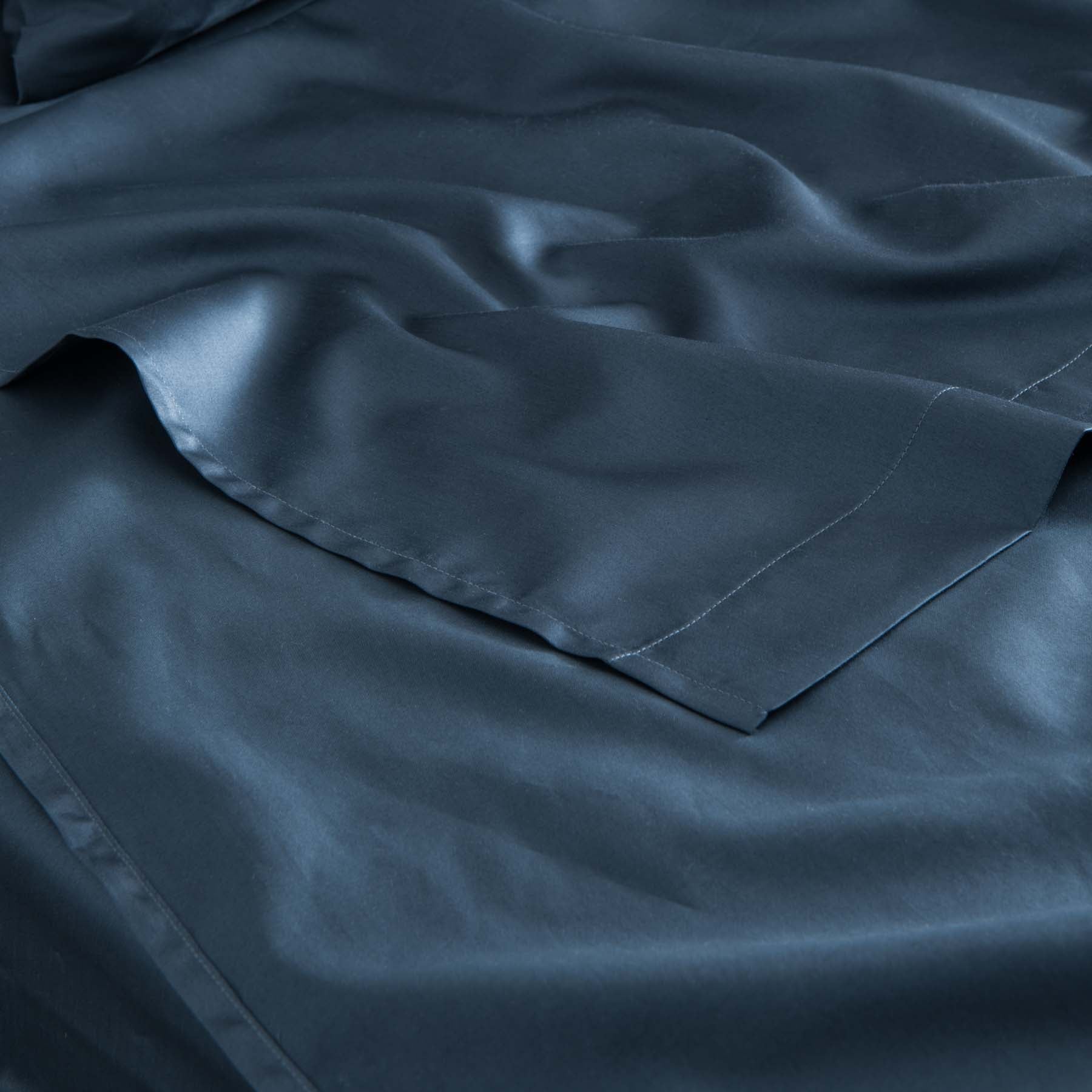 Flat Sheet - 300 Thread Count Egyptian Cotton Sateen - Storm Blue