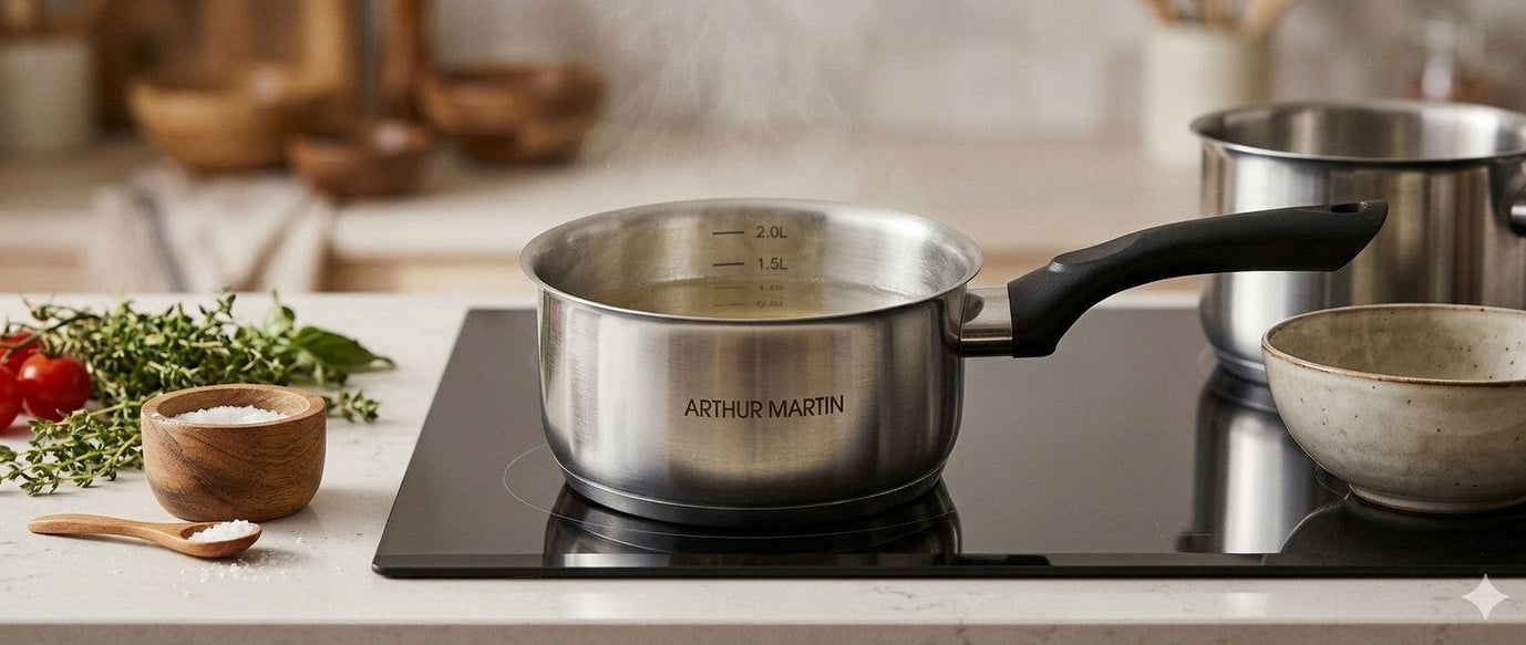 Casserole 18cm - Acier Inoxydable - Intérieur Satiné - Graduation - Inox