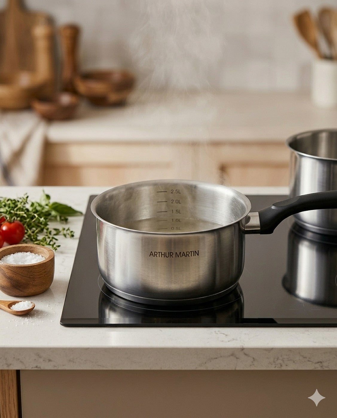 Casserole 20cm - Acier Inoxydable - Intérieur Satiné - Graduation - Inox