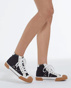 The Kooples - Baskets Montantes Noires Toile Lacées - Mixte