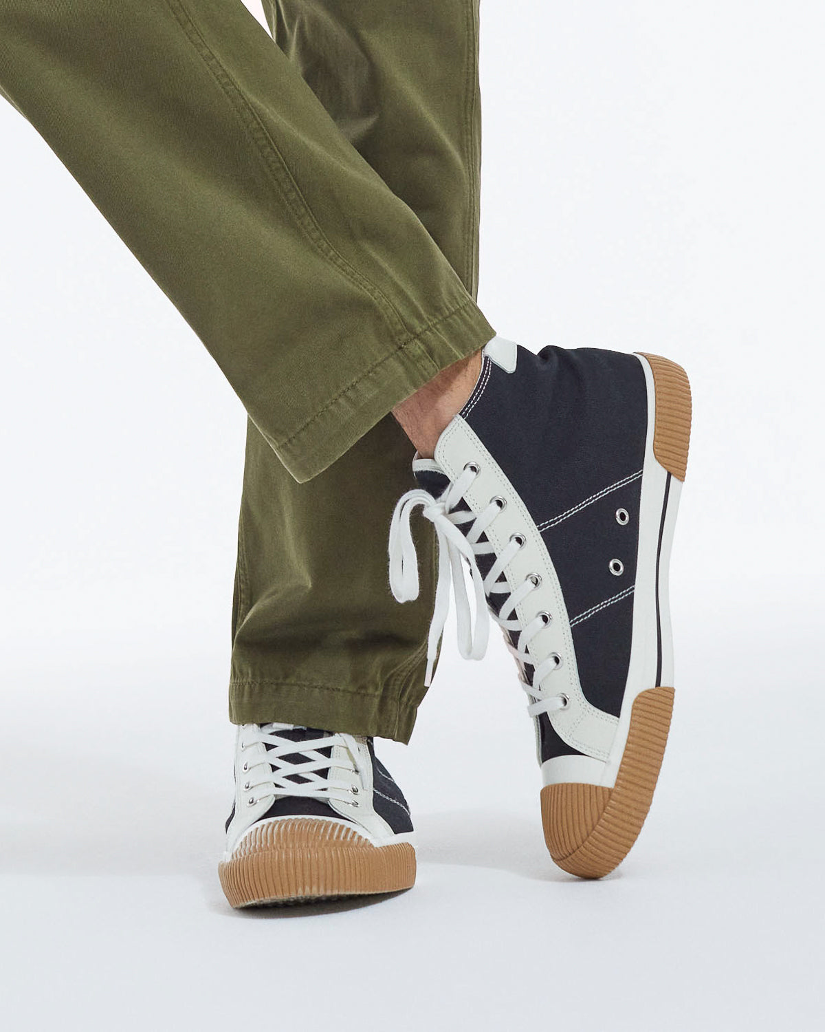 The Kooples - Baskets Montantes Noires Toile Lacées - Mixte