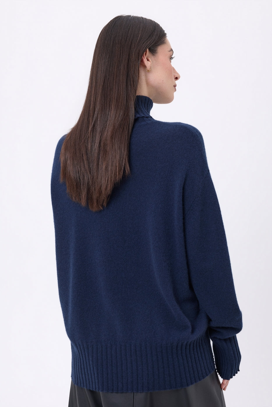 Jersey de cuello alto oversize Amelia - Azul marino - Mujer