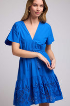 Short Dress Short Sleeves - Blue