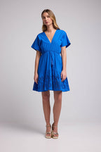 Short Dress Short Sleeves - Blue
