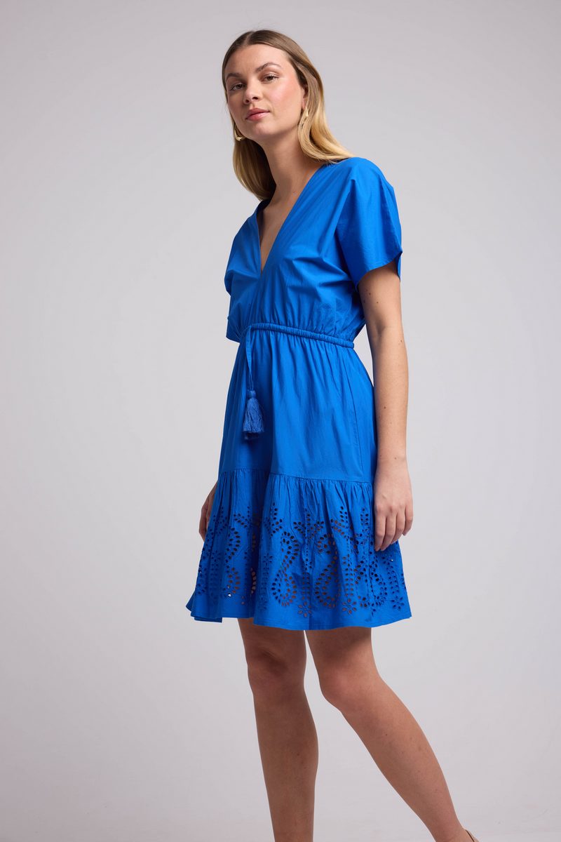 Short Dress Short Sleeves - Blue