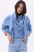 Echarpe Bandana Oversize Triangle Unie Amel - Bleu Ciel - Femme